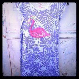 Cat and Jack girls purple nightgown with flamingo